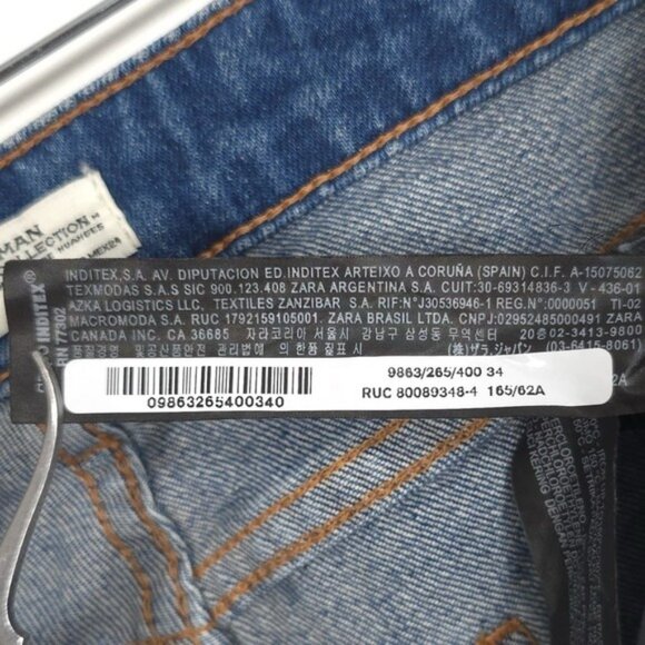 ZARA WOMAN DENIM PREMIUM COLLECTION Graffiti Size 2 RARE Blue Jeans 9863/265 - Picture 11 of 12